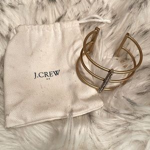 💎J. CREW cuff bracelet with rhinestones, 2.25in diameter, 6in circimfrence. OS